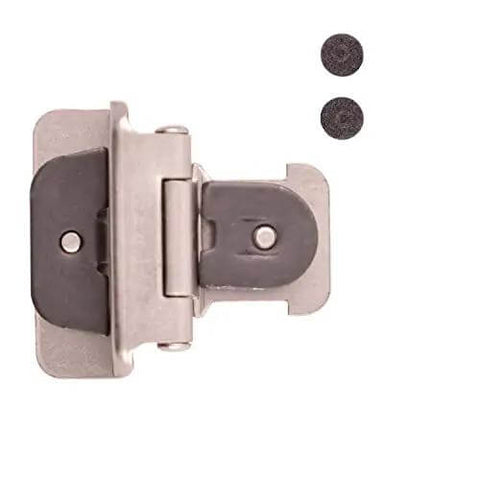 Beefy Double Demountable Cabinet Hinges Set, Half Inch Overlay, Self Closing, 170 Degree Face Frame Opening, Satin Nickel Finish
