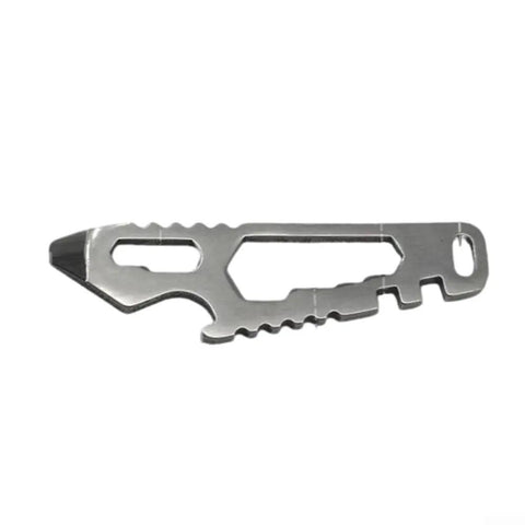 Handy Stainless Steel Pocket Tool With Hex Wrench And Bottle Opener For Camping And Hiking, Durable EDC Gear shown on white background