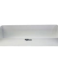 Front view of Aluminum Jack Stand Rack Holder Shelf For Trailer Garage Keeps Your Garage Clutter Free While Holding Up To Four Jack Stands 34 By 9 By 10 Inches Silver Made In USA Pre Drilled Mounting Holes Organizer For Race Car Hobby Shop