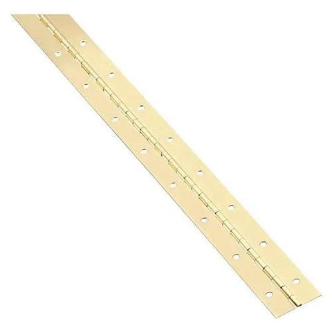 Genuine Brass Continuous Hinge For Home Cabinets And Closets Cold Rolled Steel Build Takes Serious Abuse Keeps Running Slick Over Years Stress Free Mounting On Any Regular Door Frame, 1.5 x 49 inch size.