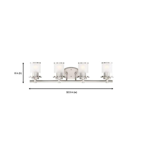 Dope 4 Light Bath Vanity Fixture In Satin Platinum Incandescent Mount Up Or Down Damp Rated Contemporary Bathroom Light Bar