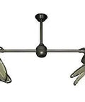 Twin Star Double Ceiling Fan In Oil Rubbed Bronze With Nautical Blades And Khaki Trims For Indoor Spaces ceiling fan with khaki trims.