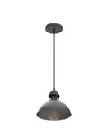 Industrial Silver Brushed Pendant Light With Top Cutouts For Kitchen Island Dining Room And Bedroom, 9.1 Inch Shade Diameter