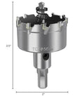 Hole saw, 2-inch carbide-tipped metal with center pilot for thick metal and wood