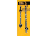 DEWALT 4-piece masonry drill bit set (DW5204) in yellow packaging; carbide-tipped bits visible (3/16 in, 1/4 in).