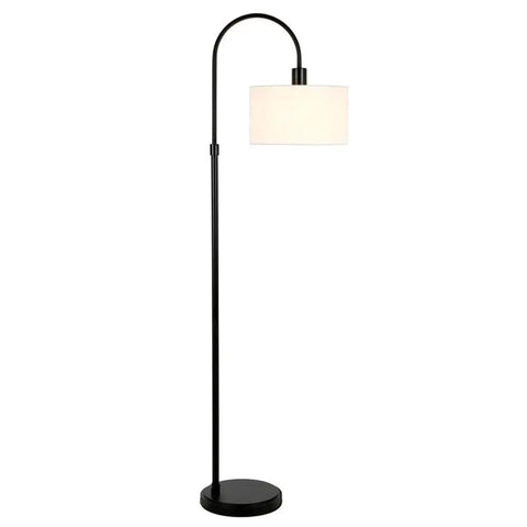 70 Inch Arc Floor Lamp With Fabric Shade In Brass White Modern Curved Arm Reading Light For Living Room Cozy Reading Nook Vibe With Diffused Warm Ambient Glow For Sofa Or Chair