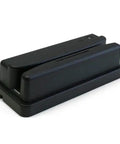 Rugged 1D Barcode Card Reader With IP54 Seal built tough with wide reading slot and flexible angles, shown in black plastic housing.
