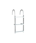 Aluminum Boarding Ladder With 3 Step Design, 15 Inch Wide By 36 Inch Tall, Lightweight Marine Ladder With 250 Pound Capacity, Includes 11 Inch Hooks And Support Legs, Folds Flat For Easy Stowage, front view