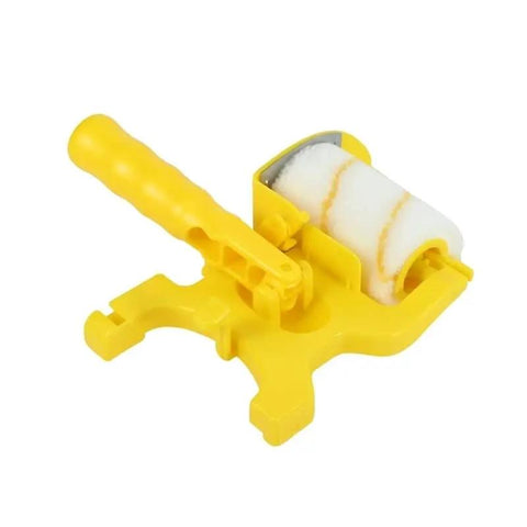 Eight Piece Paint Edger Roller Kit For Walls And Ceilings Ditch The Tape With This Smooth Edge Guide Tool featuring a yellow roller with sponge.