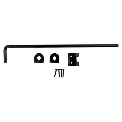 Beefy Heavy Duty Cane Bolt Door Latch Half Inch By Eighteen Inch Black Steel Gate Hardware For Heavy Wood Gates And Doors