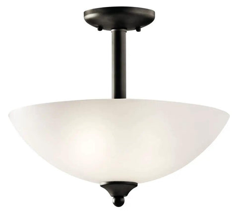 15 Inch Two Light Convertible Inverted Pendant And Semi Flush Light With Satin Etched Glass In Brushed Nickel Finish Dope Modern Vanity Ceiling Fixture For Bathroom Or Powder Room