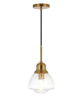 8.12-Inch Wide Pendant Light With Brass Seeded Glass Shade Schoolhouse Bell Style Dimmable E26 Fixture Compatible With LED CFL And Incandescent Bulbs Go-To For Kitchen Islands Hallways