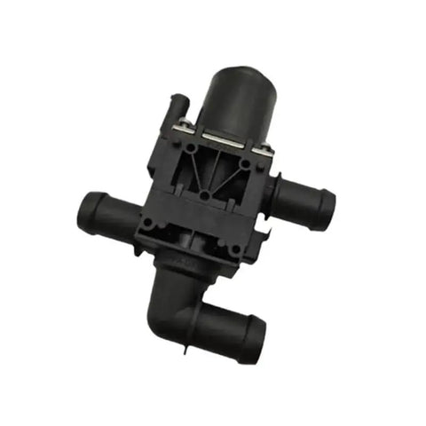 Heavy Duty Heater Control Valve Compatible With Fiat 500e Electric Cars 2014 To 2019, black plastic construction with coolant ports.