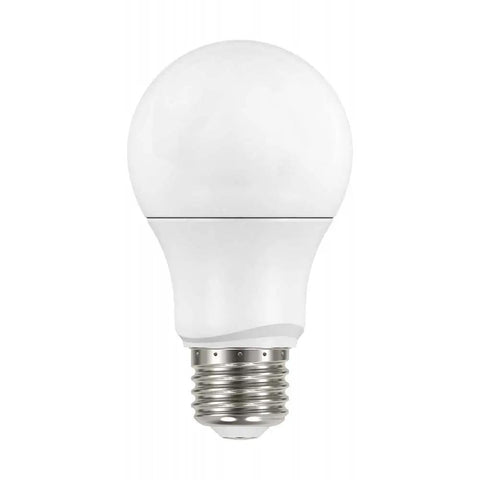 4 Pack 9.5W A19 LED Light Bulbs Warm White 3000K Stay Lit Medium Base Frosted Finish Damp Location Rated 15,000 Hour Life Long Lasting 3 Year Warranty Replacement Lamps