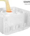 Wall Mount Sink - Lightweight Plastic Basin for Small Bathrooms, Easy No-Drill Installat, showing water flow into the basin.