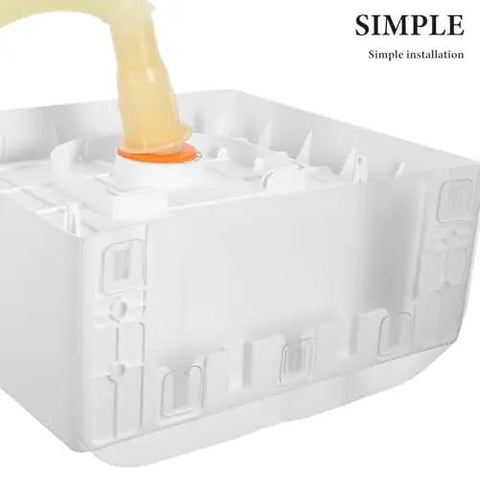 Wall Mount Sink - Lightweight Plastic Basin for Small Bathrooms, Easy No-Drill Installat, showing water flow into the basin.