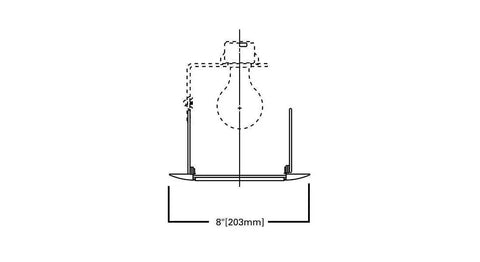 Diagram of 70PS Recessed Light Trim With Frosted Albalite Lens White 6 Inch Air-Tite Listed And Wet Rated Shower-Ready Spring Torsion Retention