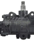 Prograde Remanufactured Power Steering Gear Direct Fit Replacement showing side view with solid black metal design for reliable performance.