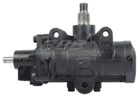 Prograde Remanufactured Power Steering Gear Direct Fit Replacement showing side view with solid black metal design for reliable performance.