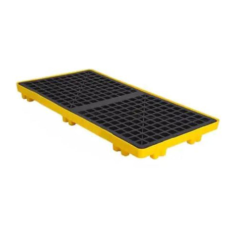Built Like A Tank Yellow Spill Containment Platform For Heavy Oil Barrels And Chemical Hazards Solid Polyethylene Drum Pallet With Industrial Grade Safety For Warehouses And Jobsites