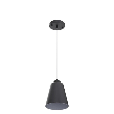Black Pendant Light For Kitchen Island With Adjustable Cord And 5.94 Inch Metal Shade Sleek Matte Black Modern Hanging Fixture