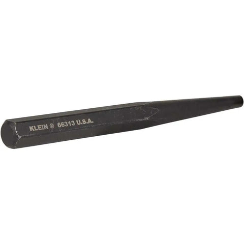 Rugged 1/2 Inch Center Punch, 6 Inch Long, Heat-Treated High-Carbon Steel Point For Sharpness And Durability, Black Finish, 1/2-Inch Shank, Made In USA, Ideal For Marking And Pilot Holes On Metal Projects