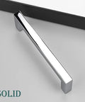5 Pack Polished Chrome Cabinet Pulls Solid Zinc Alloy Drawer Pulls Square Bar Kitchen Cupboard Handles For 5 Inch Center