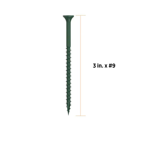 Heavy Duty Three Inch Deck Screws, Number Nine Green Bugle Head With T25 Star Drive For A No Fuss Install, Rock Solid Grip On Rugged Outdoor Wood Builds, 1750 Ct Pack
