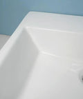 Close-up view of the USZWBY Vessel Sinks Bathroom Vessel Sink Simple Ceramic Above-Ground Basin with smooth edges.