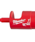 Milwaukee 1-inch diamond hole saw, red one-piece design.