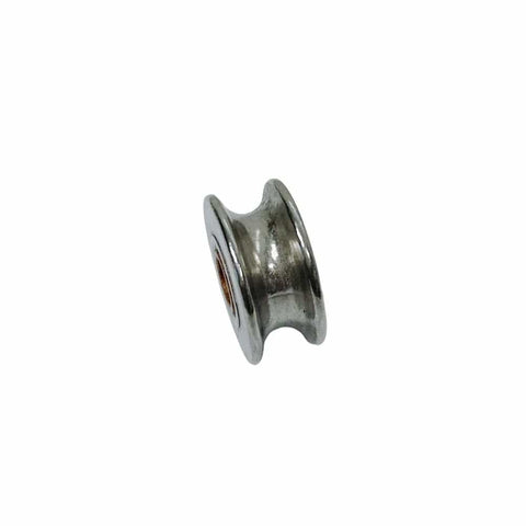 Marine Wire Pulley With Brass Bushing, Stainless Steel Sheave, One And One Quarter Inch Diameter, Fits Five Sixteenths Inch Rope.