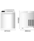 Reliable High Output Countertop Ice Maker Creates Fresh Nugget Ice Automatically With Self Cleaning Mode And Dual Cube Sizes For Effortless Cold Sips And No Sweat Family Gatherings side view dimensions 241mm x 260mm x 292mm