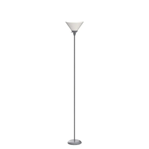Mary Torchiere Floor Lamp With Opal White Cone Shade For A Warm Cozy Vibe And Glare Free Light Slim Silver Standing Light