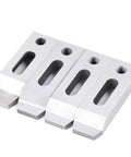 Stainless Steel Wire EDM Jig Holder Set 4 Piece For Precision Fixture Board And Woodworking Joinery Clamping Leveling Tool With M8x1.25 Screws Easy To Use And Pro Grade Durability, stainless steel rectangular pieces with screw holes and slots