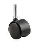 Shepherd Hardware 8741E black twin-wheel furniture caster with metal stem