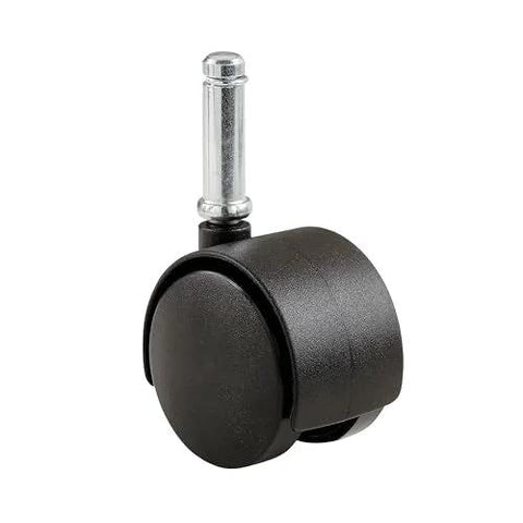 Shepherd Hardware 8741E black twin-wheel furniture caster with metal stem