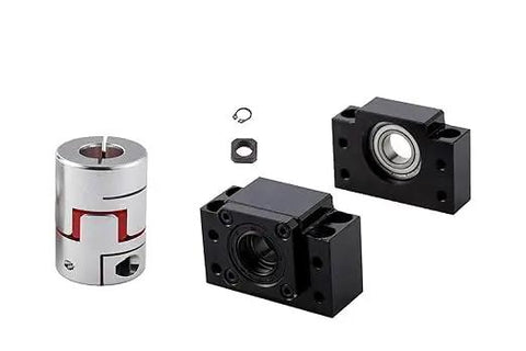 Two Piece 16mm Ball Screw Kit SFU1610 RM1610 Anti Backlash With Nut BK BF12 Bearing End Supports And Flexible Coupler