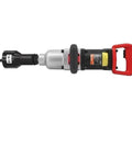 Professional Grade Electric Straight Socket Power Wrench For High Torque Rebar Sleeve Tightening With A Rock Solid Frame And No Sweat Operation On 16 To 18 Mm Steel Bars, showing side view with red handle.