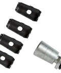 LockNLube Coupler Rebuild Kit: four black replacement seals and a metal jaw component