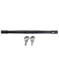 Black Adjustable Shifter Linkage Rod For Harley Davidson Softail Touring And Trike Ride Ready 11.5 To 12.5 Inch 6061 T6 Aluminum With Stainless Steel Joints And Five Sixteenths Inch Stud Compatibility, with joints
