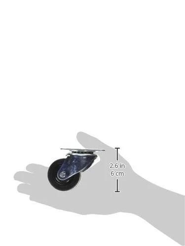 Swivel Top Plate Casters Zinc Finish With Two Inch Wheel Diameter Set Of 4 for Furniture Carts shown in hand for size reference