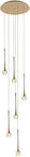 Droplet K9 Crystal Chandelier With Adjustable Cord Gold Finish Sleek Modern Pendant Light For Tall Foyers Lobbies And Hotels Six Lights