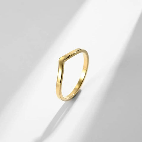 Engravable BFF Ring Set For Two In Rose Gold Plated Stainless Steel 2mm Dainty Chevron V Shaped Stacked Rings For Best Friends Soul Sisters Best Buds