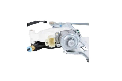 Close-up of GM Front Driver Side Window Regulator With Motor OE Spec Replacement For GM Vehicles, showing heavy-duty mechanism