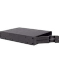 Heavy Duty Two Point Five Inch Eight Bay SATA SAS Hard Drive Enclosure showing black steel chassis with mounting brackets.