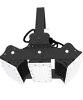 Hella Bright 300W LED Flood Light 51000 Lumens 5000K Daylight fixture top view with three light panels for outdoor use.