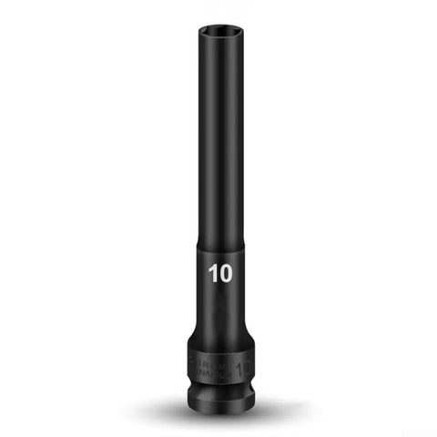 Heavy Duty 3PCS Chrome Vanadium Socket Adapter Set For Impact Wrench Fits 8mm 10mm And 12mm Hex Heads With Sweet 1/2 Inch Drive Interface Totally Rock Solid Gear Head Upgrade, 10mm black chrome vanadium adapter