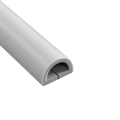 Heavy Duty PVC Floor Cable Cover To Kick Trip Hazards To The Curb Low Profile Gray Trapezoid Wire Raceway showing close-up detail.