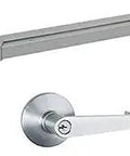 Push Bar Panic Exit Device Aluminum With Exterior Lever Trim 500 Series Panic Hardware With Dogging Feature Reversible Non-Handed Fits Doors 30-36 Inch Wide Exterior Keyed Entry Lever Trim components