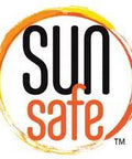 Sun Safe logo featuring a circular orange-yellow ring surrounding bold black SUN and orange safe text.